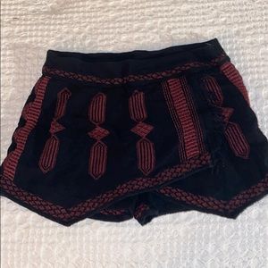 Free People Red/Black Skort